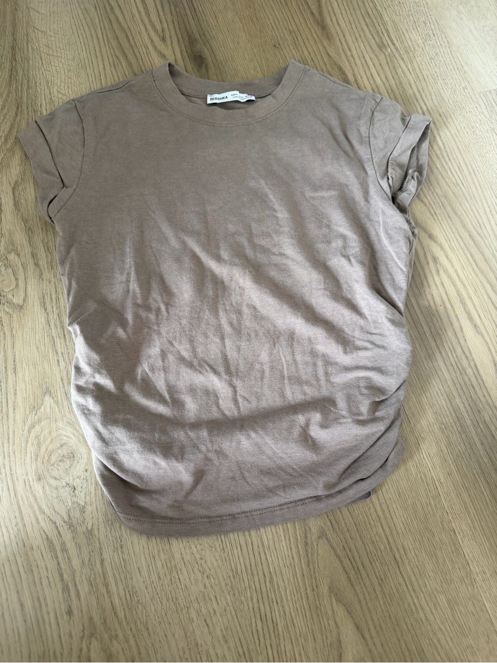 Bershka- Basic Crewneck Tee in Taupe